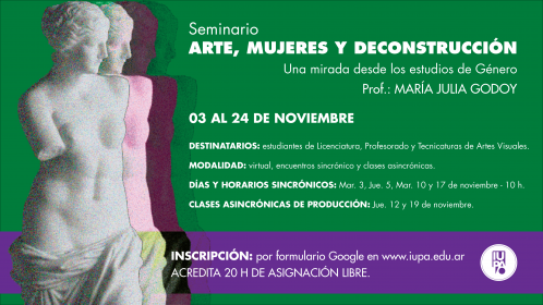 flyer seminario arte, mujeres y deconstrucción