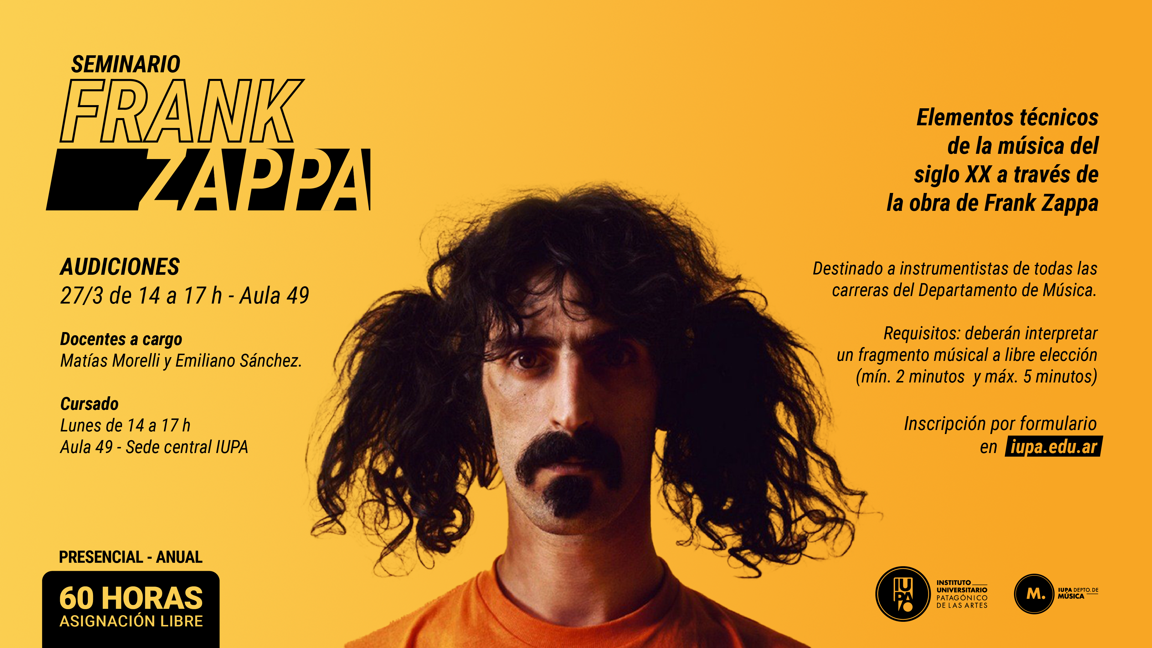 Seminario Frank Zappa, audiciones 2023