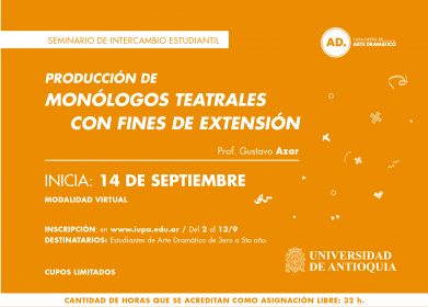 flyer seminario de monólogos teatrales