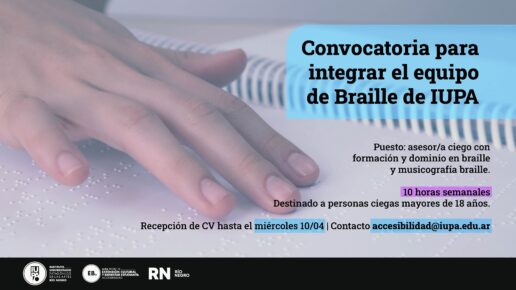 Convocamos a persona ciega mayor de 18, con experiencia en braille, a cubrir un puesto de asesor o asesora.